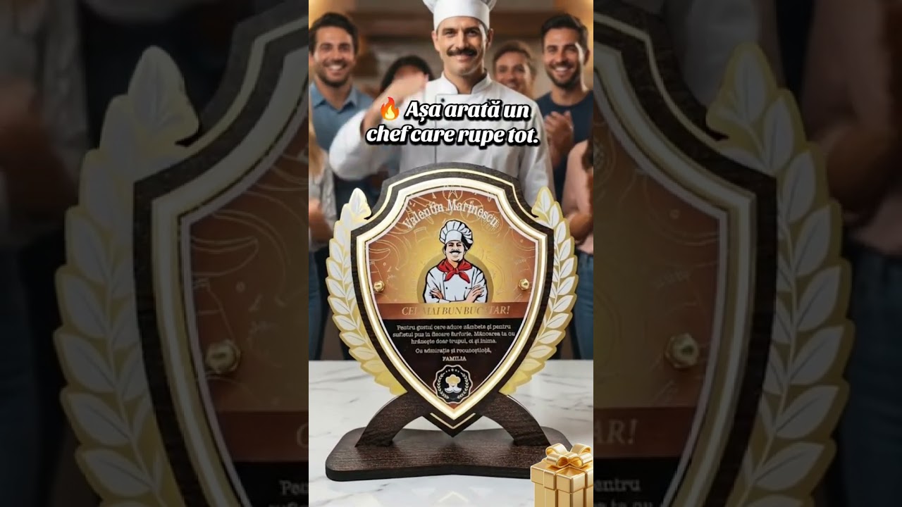 Thumbnail video Trofeu personalizat - Pentru bucatar