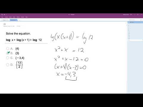log x + log (x+1) = log 12