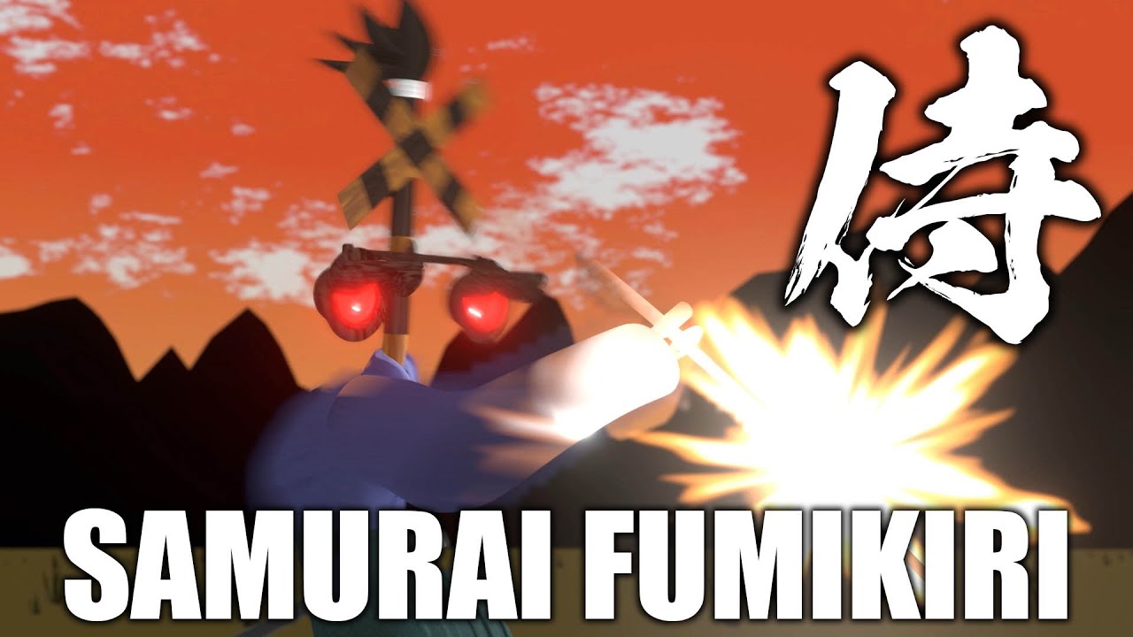 【踏切アニメ】サムライふみきり危機一髪！JAPANESE SAMURAI FUMIKIRI railroad crossing😂😂😂