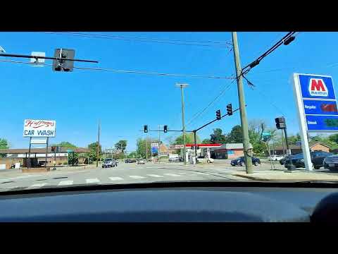 Dash Cam drive into Danville, VA via 29 Bus. N on West Main St. to Main St.