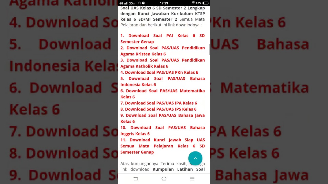 Cara Mengunduh Latihan Soal Ulangan dan Ujian SD, SMP dan SMA (Bank Soal) di www.mariyadi.com