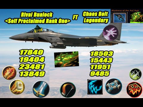 Chaos Bolt Legendary - 213 ilvl - Destruction Warlock Ranked Arenas - Madness of the Azj'Aqir - SL