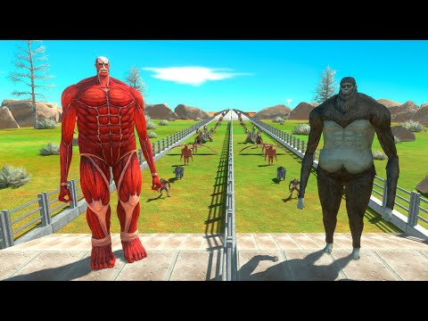 Beast Titan vs Colossal Titan Who is Faster and Stronger - Animal Revolt Battle Simulator