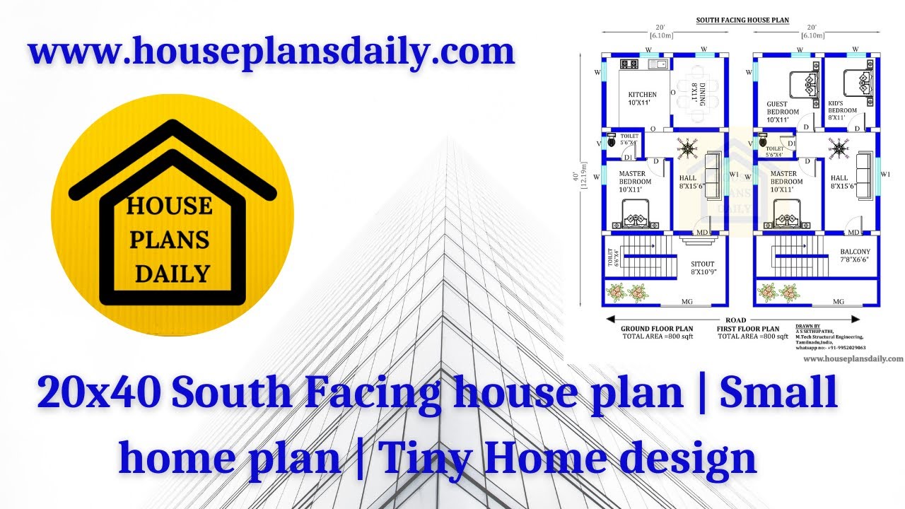20x40 South Facing House Plan | Small Home Plan | Tiny Home Design