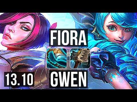 FIORA vs GWEN (TOP) | 8/0/2, Legendary, 400+ games | KR Grandmaster | 13.10
