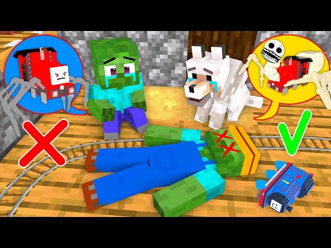 BromaCraft - Monster School : CURSED CHOO CHOO CHARLES vs Poor Zombie Baby and Dog - Minecraft Animation