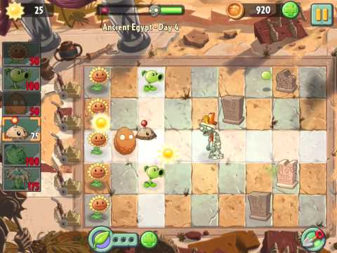 Plants vs Zombies 2 Gameplay Walkthrough Ancient Egypt: Day 04