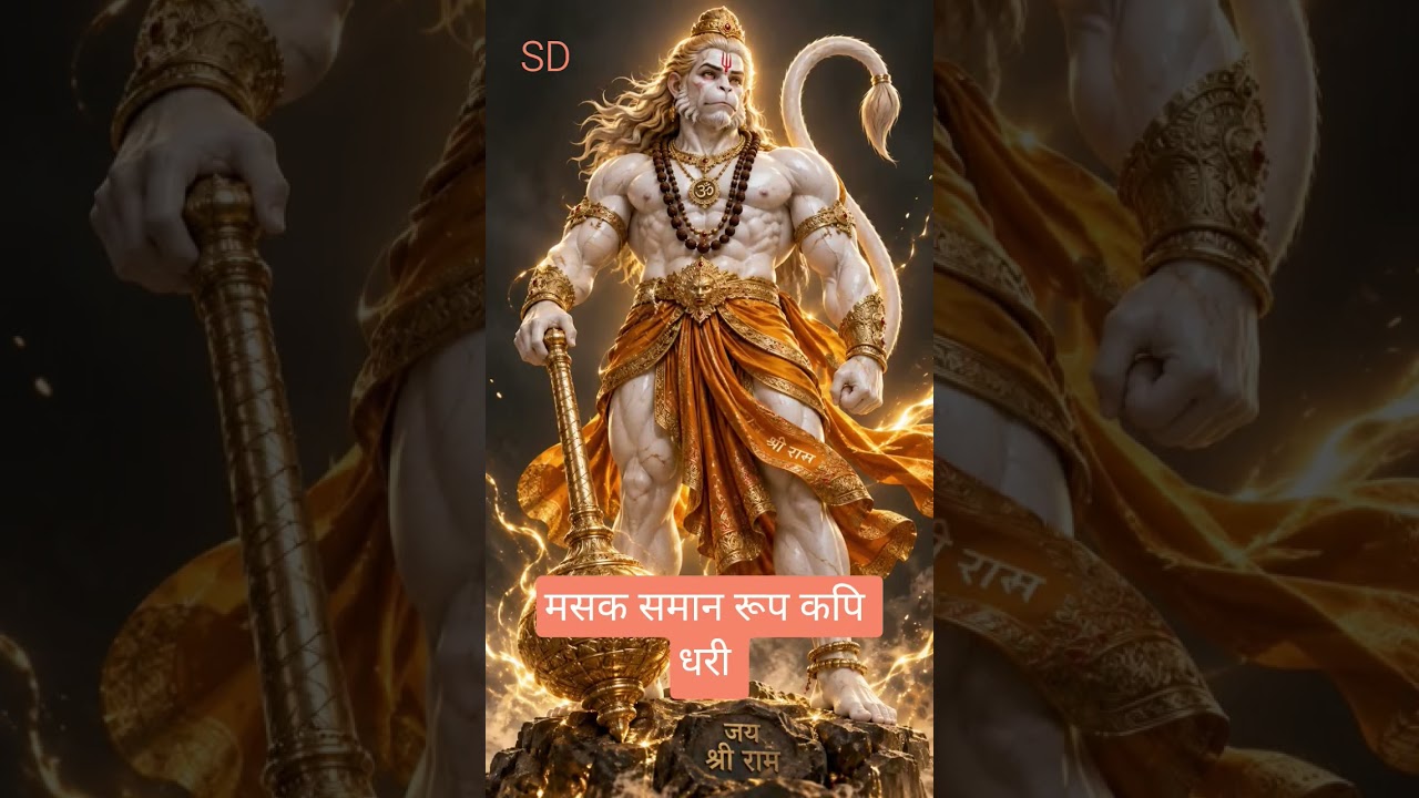 🔥हनुमान जी की  सबसे पावर फुल चौपाई🙏#jaishreeram#hanuman #bajrangbali#shortsfeed #viralshorts #bhakti