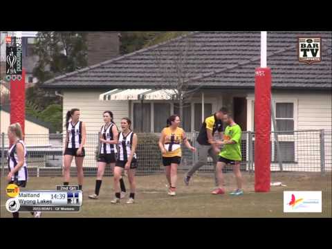 2015 BDAFL Round 16 GE Women's Highlights - Maitland Saints v Wyong Lakes