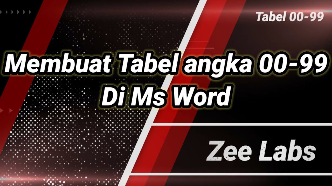 Putar video Membuat Tabel Angka 00 sampai 99 di PC menggunakan Ms Word sekarang Membuat Tabel Angka 00 sampai 99 di PC menggunakan Ms Word