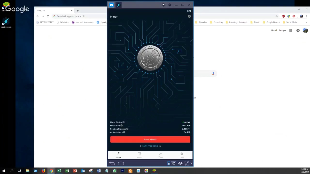 Electroneum Mining on PC using Mobile App
