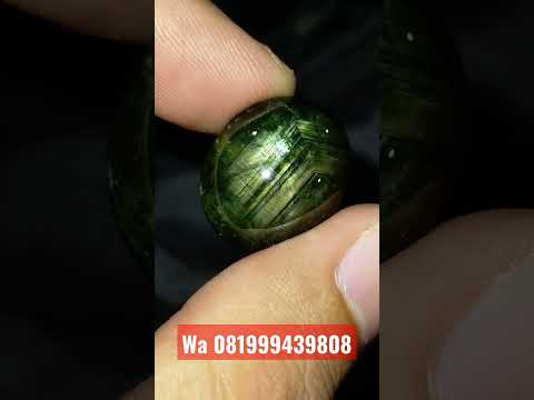 Green star 12 sapphire / black sapphire big size / bangsing / gemstone / batu permata / akik koleksi