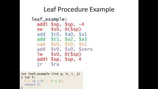 C to MIPS  Procedures and the Stack