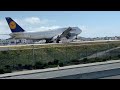 HARDEST 747 LANDING EVER? Very Hard Lufthansa 747-8 Landing in Los Angeles