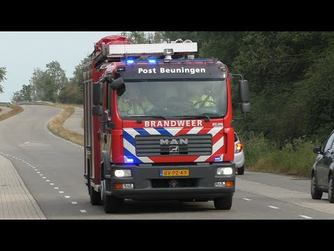 Prio 1 TS 08-4231 met spoed naar verschillende meldingen in Ewijk