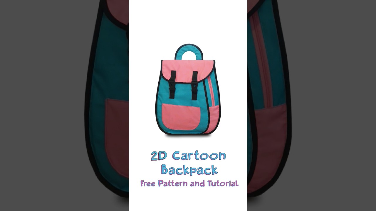 2D cartoon backpack! Get the free pattern and complete tutorial on my youtube channel! #bagmaking