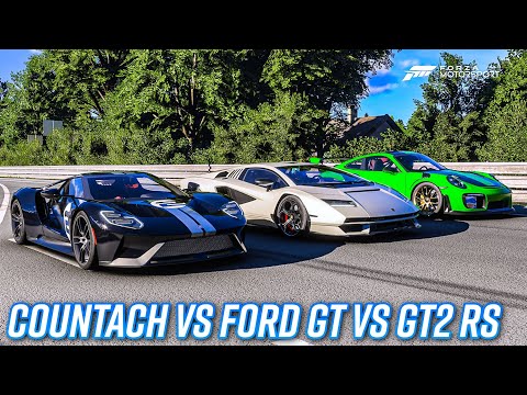 Lamborghini Countach LPI 800-4 vs Ford GT vs Porsche 911 GT2 RS | Forza Motorsport