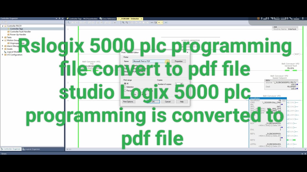 Convert the Studio Logix 5000 PLC programming to pdf file, convert Rslogix plc program to pdf file