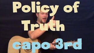 Policy of Truth (Depeche Mode) Easy Guitar Lesson How to Play Tutorial Capo 3rd Fret
