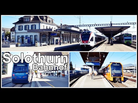 Solothurn Railways Station, Switzerland / Zugverkehr am Bahnhof Solothurn, Schweiz 2019