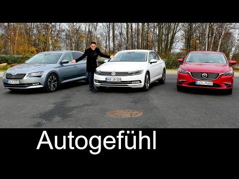 Skoda Superb vs VW Volkswagen Passat B8 vs Mazda6 Facelift COMPARISON review test new VERGLEICH neu
