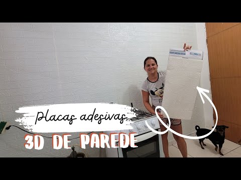 placas adesivas 3d Tijolinho Branco Auto Adesiva 70x77cm