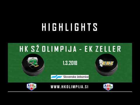 Člani AHL 1.3.2018 HK SŽ Olimpija - EK ZEller, video-povzetek tekme