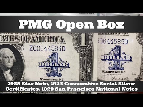 PMG Open Box - 1935 Star Note, 1923 Consecutive Serial Silver Certificates, San Francisco Nationals