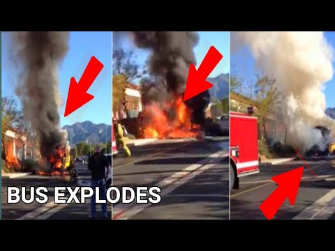 Wild scenes in Sydney's inner-west as a bus EXPLODES in front of shocked onlookers