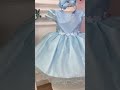 Vestido Infantil Azul C/ Aplique Flores Borboletas e Renda
