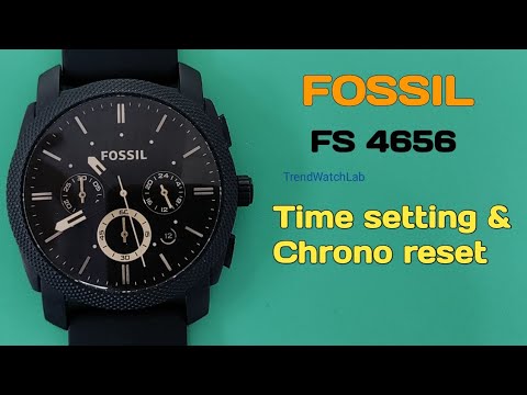 How to set time,date and chronograph reset Fossil FS4656 | TrendWatchLab