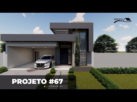Tour pela Fachada - Projeto 67 | Planta de casa moderna com 3 dormitórios e área de lazer com ofurô!
