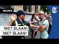 Demonstranten gaan los op agenten in Den Haag