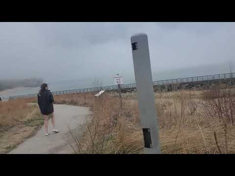 4-8-21 A FOGGY LAKE MICHIGAN BEACH EROSION UPDATE, PORTAGE RIVERWALK
