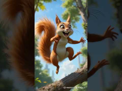Squirrel Vs Acorn! 🐿️🌰 Funny squirrel got the acorn at last #cute #animals #cartoon #funny #squirrel