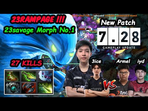 23RAMPAGE !!! 23savage [Morphling] Monster Beast Carry 11K MMR vs Armel Inyourdream Dota 2 7.28