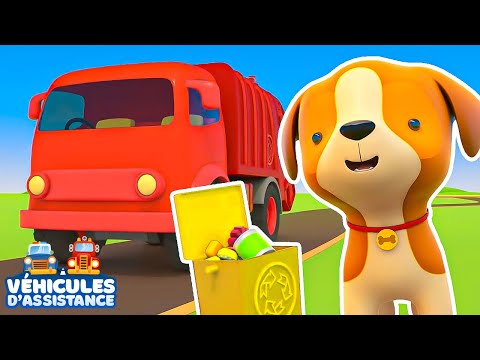 🚛 Les camions poubelles en mission ! Tri des déchets avec des couleurs rigolotes ♻️🌈