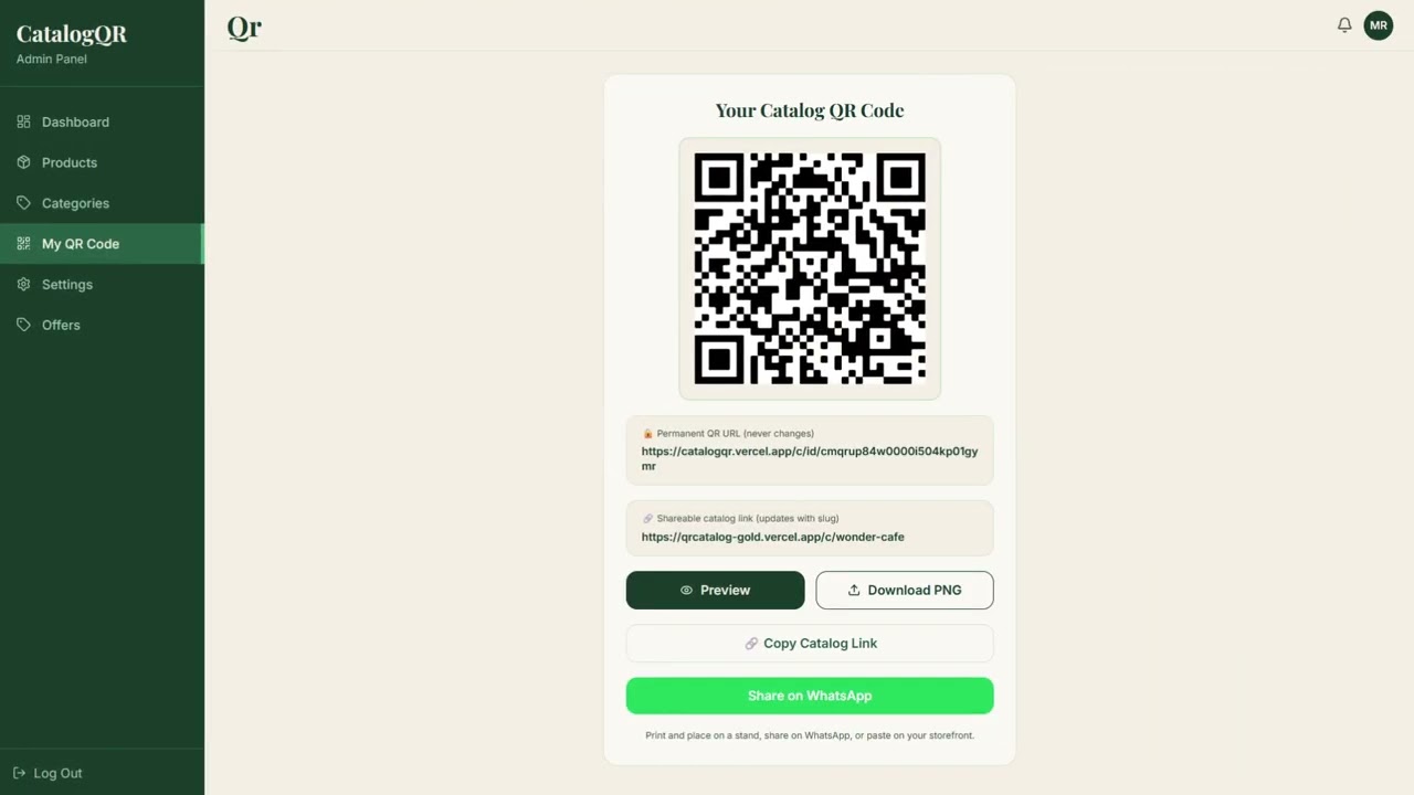 CatalogQR Demo Video