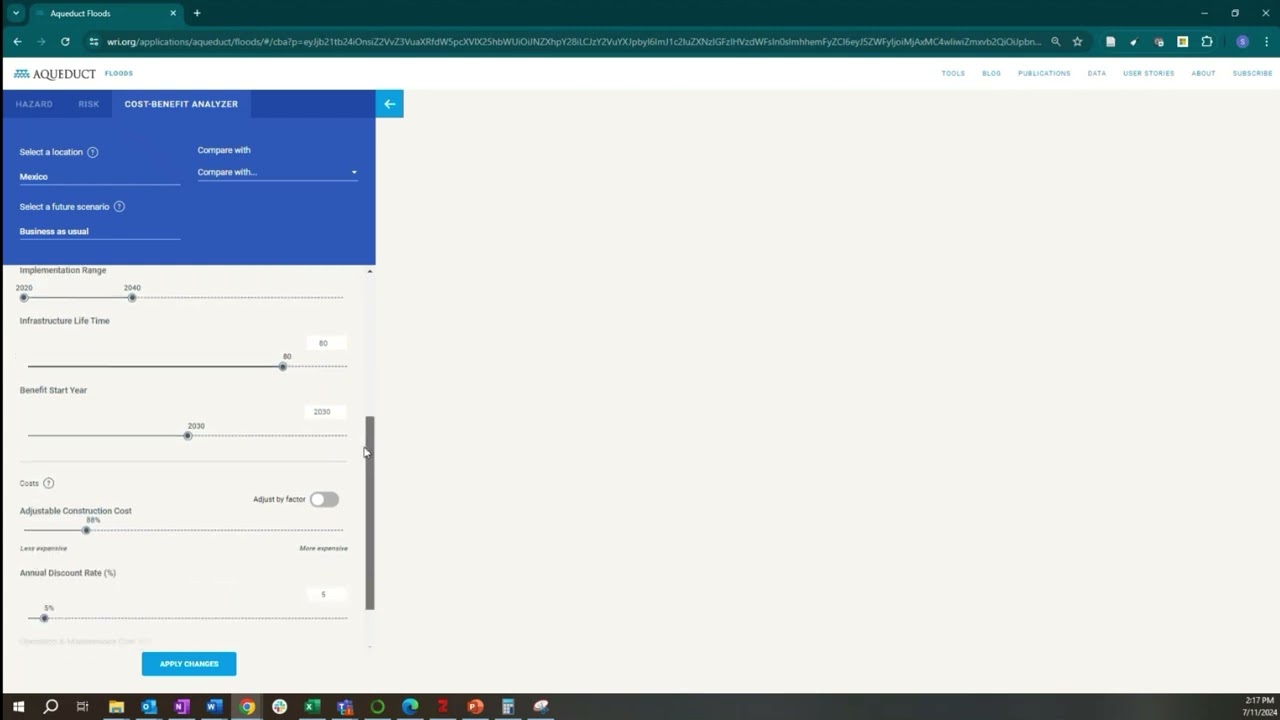 Aqueduct Floods | Step-by-Step Guide: Cost-Benefit Analyzer
