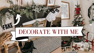 DIY FAUX Greenery Christmas Garland for LESS! + Tree Decorating + Custom Stockings