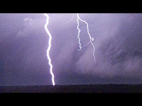 Lightning strikes filmed at 10,000 FPS during Missouri severe storms - October 24, 2021