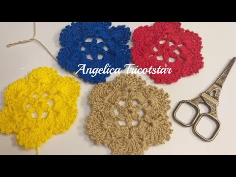 Floare Crosetata Pas  Cu  Pas  Angelica Tricotstar.