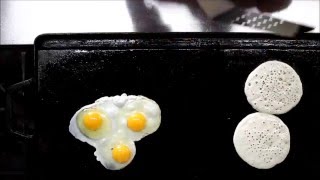 Easy over eggs on a black iron griddle can be done.