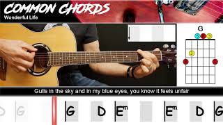 Wonderful Life (ver2) - Black  | EASY GUITAR LESSON | Scrolling Chords &amp; Lyrics