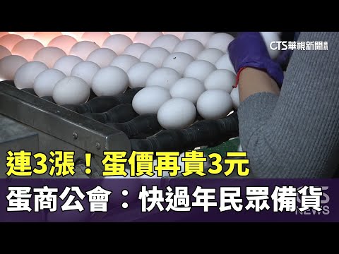 連3漲！蛋價再貴3元　蛋商公會：快過年民眾備貨