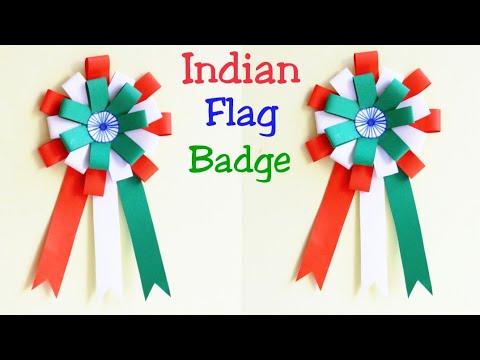 DIY Badge/Indian Tricolor badge for kids/Making Indian flag badge for Independence day/ #Badge Video