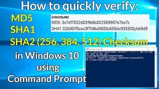 How to quickly verify MD5, SHA1 and SHA2 (256, 384, 512) Checksum in Windows using Command Prompt