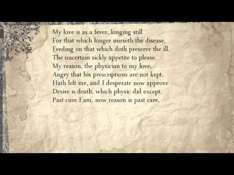 Sonnet 147: My love is as a fever, longing still