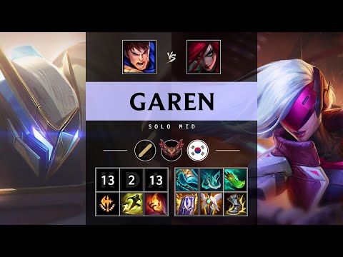 Garen Mid vs Katarina - KR Grandmaster Patch 25.17