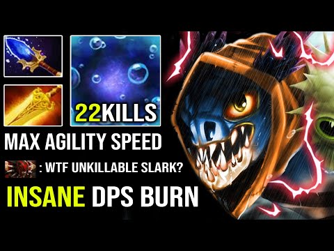WTF 100% Can't Kill Radiance Slark Insane AoE DPS Max Agility Speed EZ GG 7.30d Dota 2